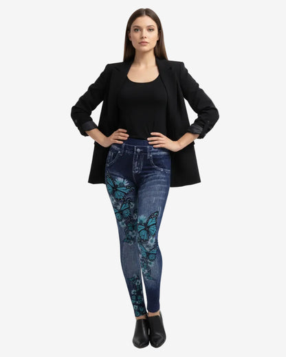 Jegging papillon bleu