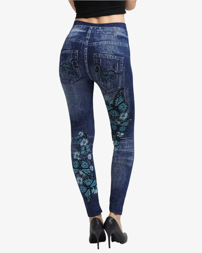 Jegging papillon bleu