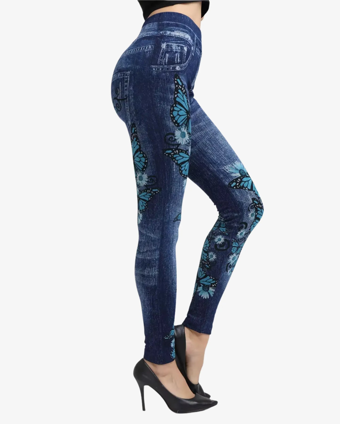 Jegging papillon bleu