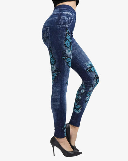 Jegging papillon bleu
