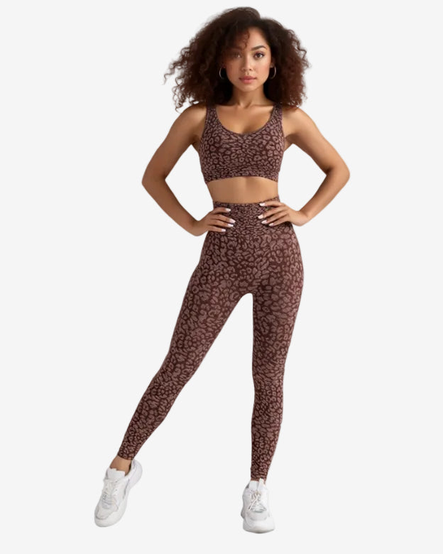 Legging imprimé léopard - taille haute effet galbant