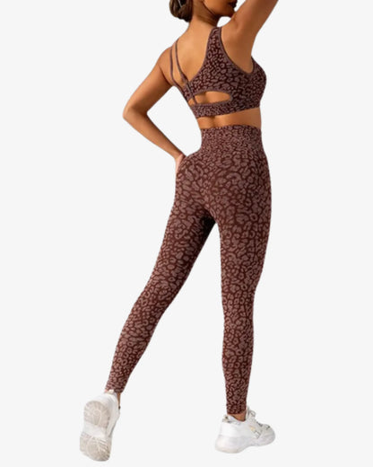 Legging imprimé léopard - taille haute effet galbant