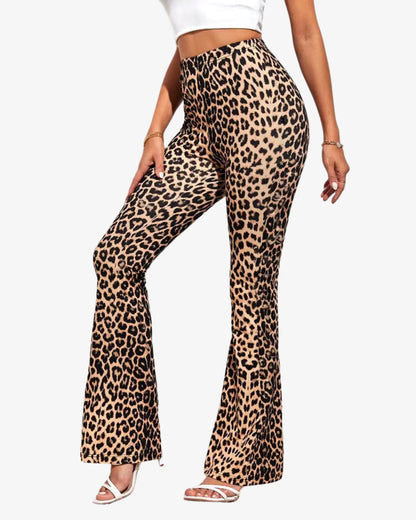 Legging léopard évasé – taille haute effet galbant