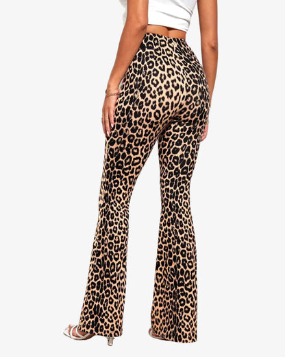 Legging léopard évasé – taille haute effet galbant