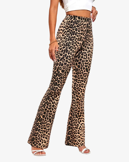 Legging léopard évasé – taille haute effet galbant