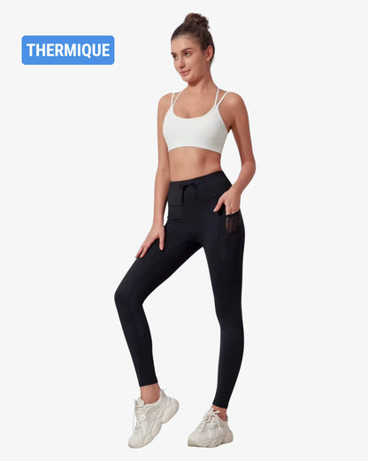 legging running femme noir thermique