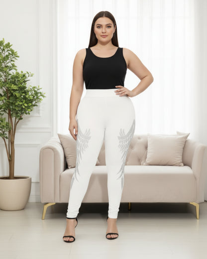 Legging grande taille strass ailes