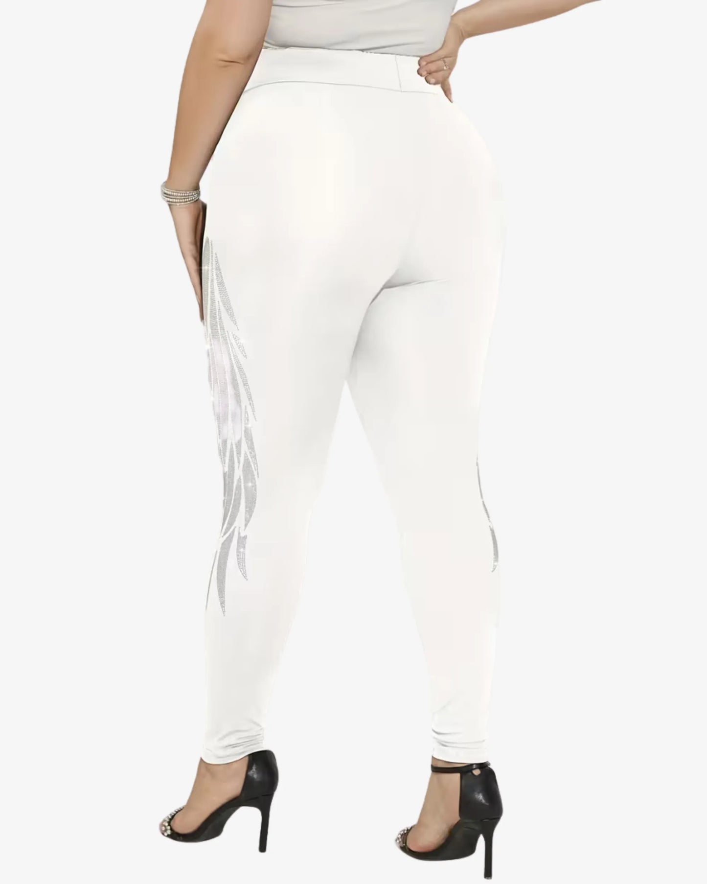Legging grande taille strass ailes