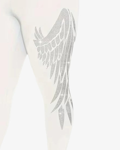 Legging grande taille strass ailes