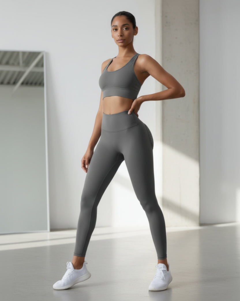Legging push-up scrunch taille haute femme - Collection neutre