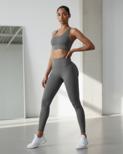 Legging push-up scrunch taille haute femme - Collection neutre