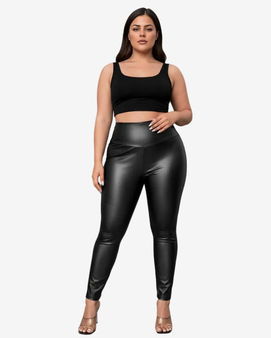 Legging simili cuir grande taille