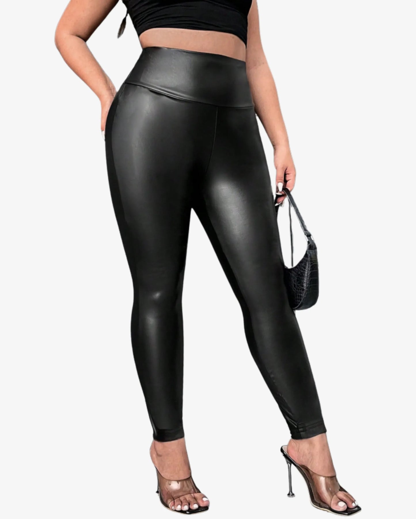 Legging simili cuir grande taille