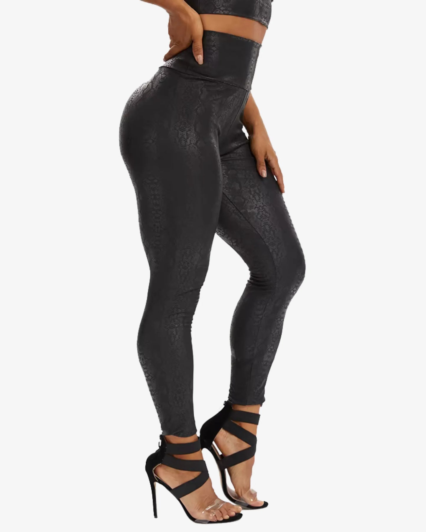Legging simili cuir serpentine – Effet peau de Serpent