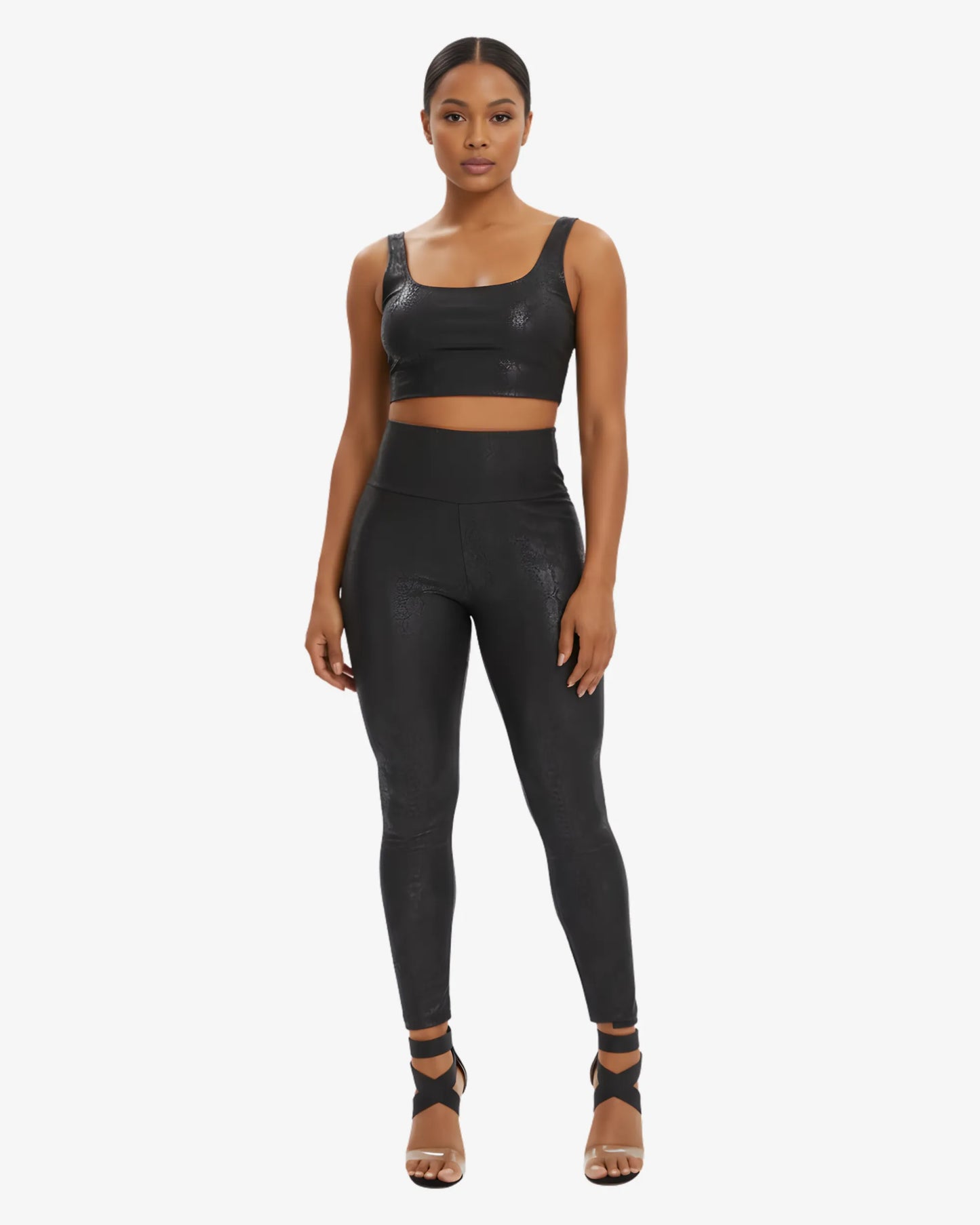 Legging simili cuir serpentine – Effet peau de Serpent