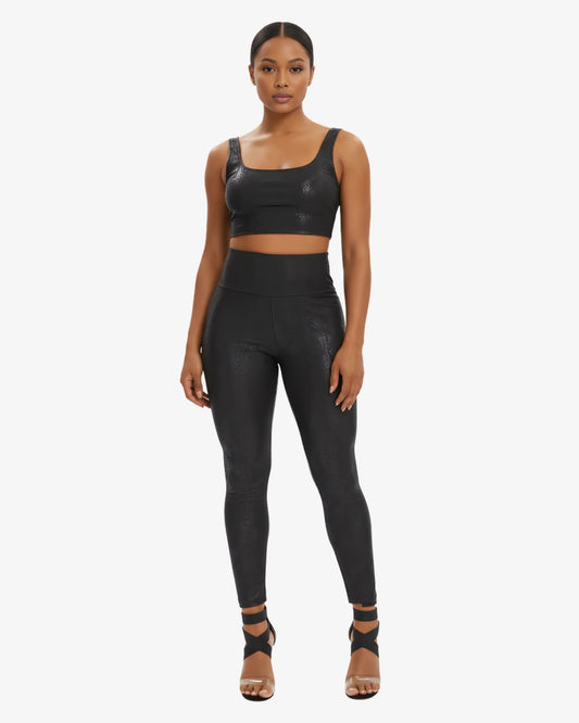 Legging simili cuir serpentine – Effet peau de Serpent