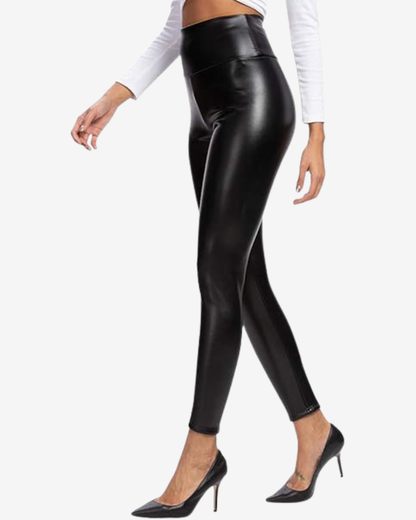 Legging simili cuir noir brillant