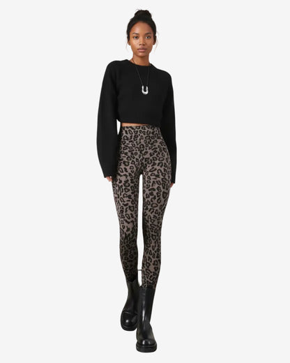 Leggings léopard élégant - Confort thermique hiver