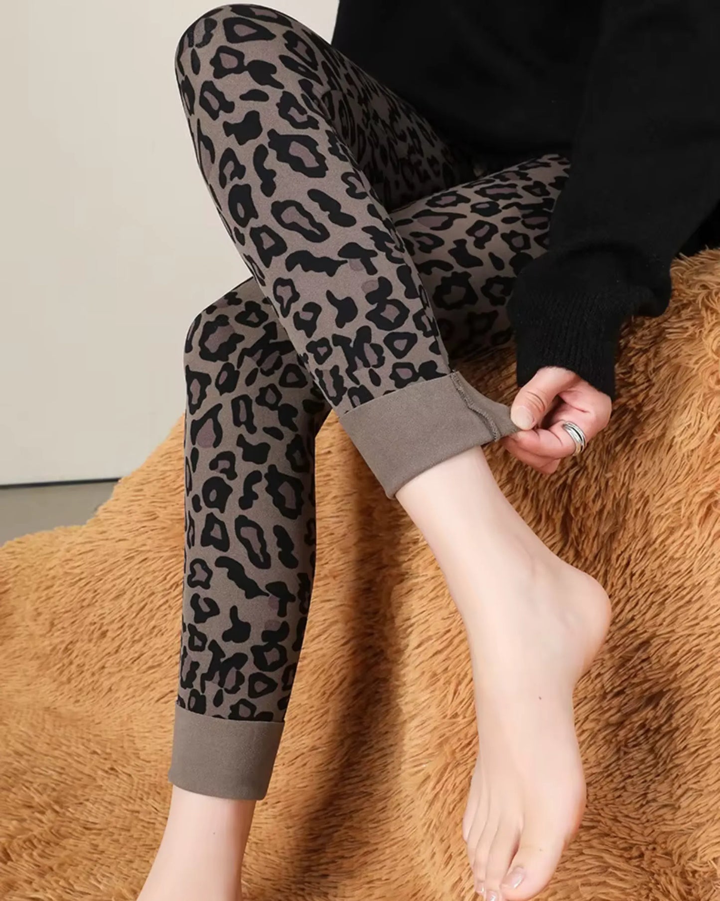 Leggings léopard élégant - Confort thermique hiver