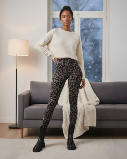 Leggings léopard élégant - Confort thermique hiver