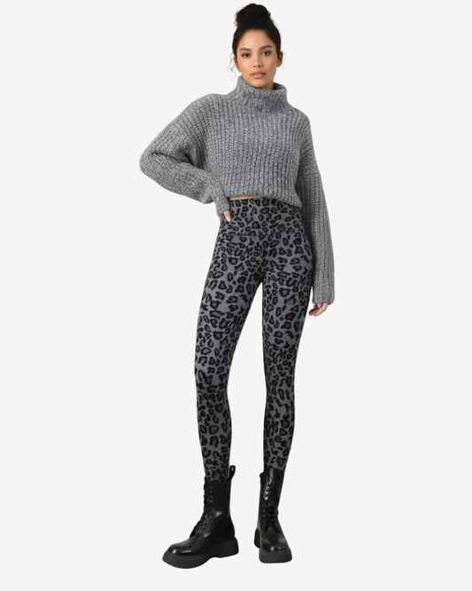 Leggings léopard élégant - Confort thermique hiver
