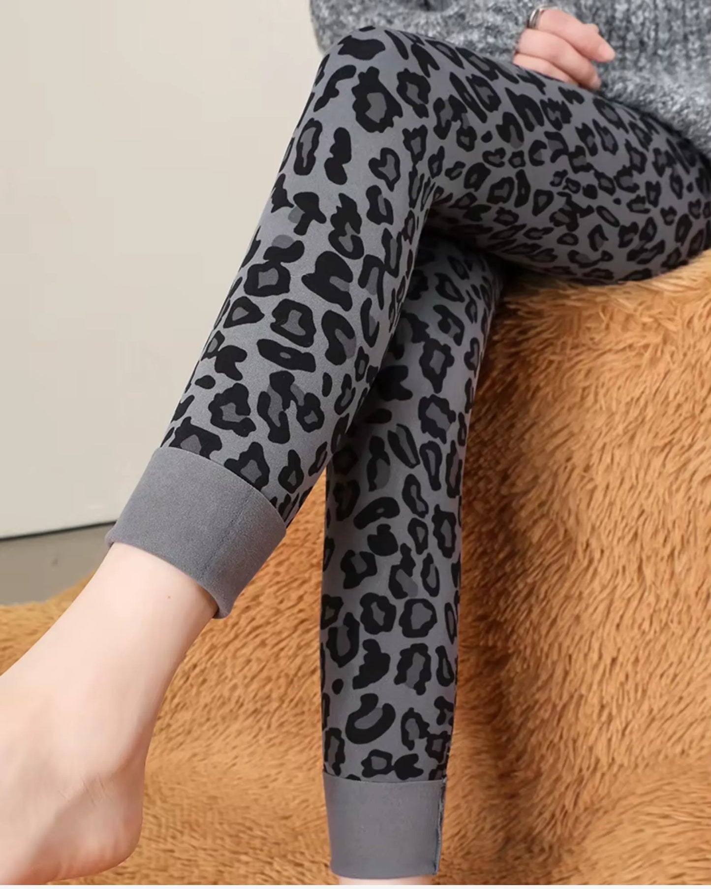 Leggings léopard élégant - Confort thermique hiver